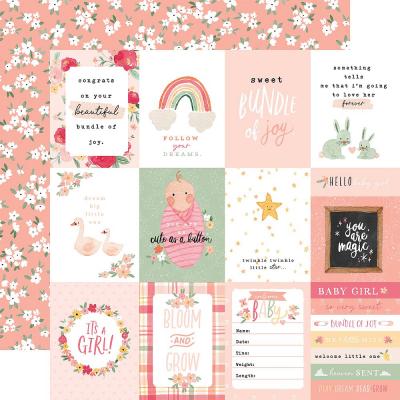 Echo Park Welcome Baby Girl Designpapier - 3 x 4 Journaling Cards